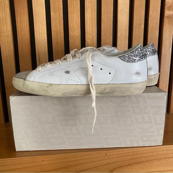 Golden Goose Super-Star Sneaker - Silver Glitter Heel - US 8 | EU 38 🪩 - Picture 3 of 14